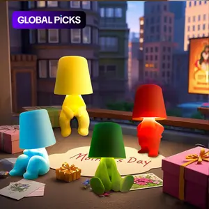 Creative Design Table Lamp, USB Rechargeable LED Night Light, 3-Way Dimmable Modern Night Lamp, Nightstand Lamp for Home, Living Room and Office, Nightlight for Bedroom #GLOBAL PICKS