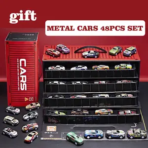 48 pack Metal Racing Car Gift Box Set, Toy Alloy Cars, Diecast Model Car, Spring-Backed Vehicles, Christmas & Birthday Gifts for Boys, Realistic Models, Collectible Model Car
