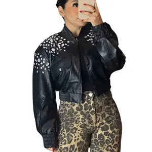 Pu PufferJacket Stone Details Womenswear