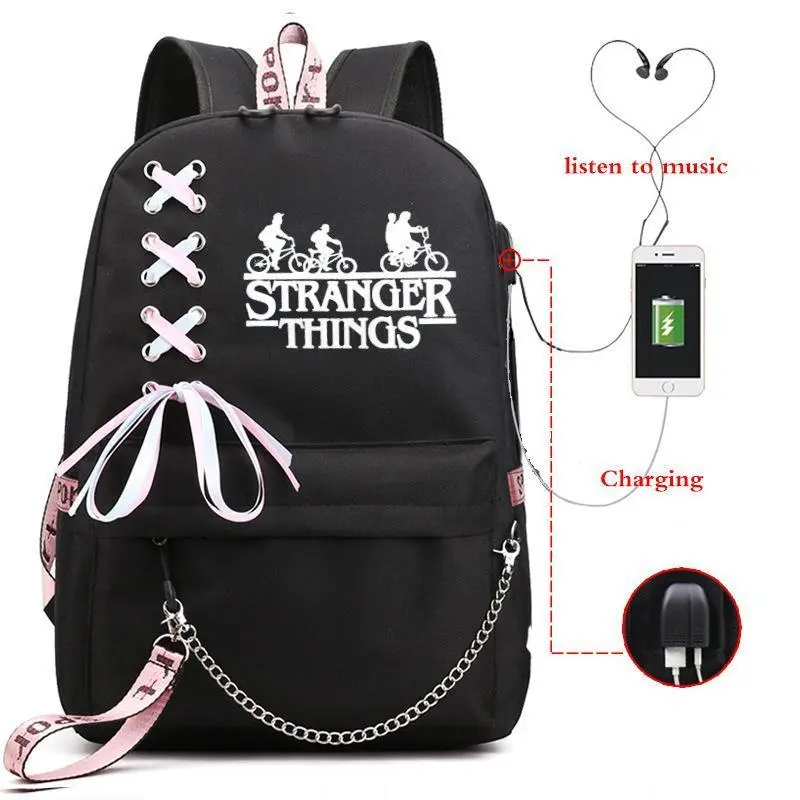 New American TV Stranger Things strangerbackpack USB charging luminous ...