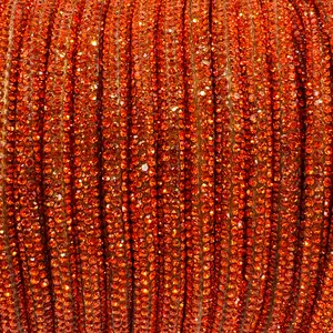 Orange Corded Rhinestone Rope