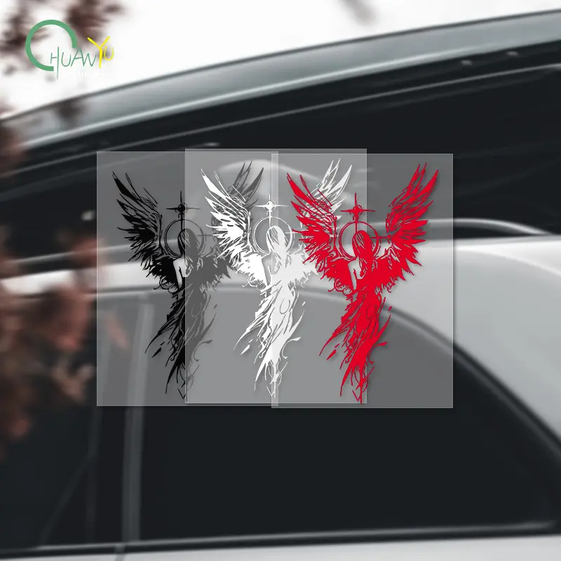 Angel wing girl creative car sticker car motorcycle scratch proof waterproof reflective decoration sticker