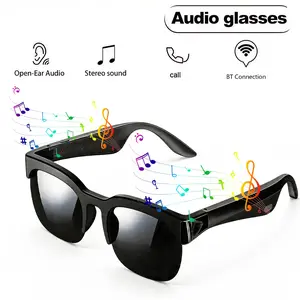 Wireless Smart Glasses, Multifunctional Audio Sunglasses, Bluetooth Sunglasses with Built in Mic & Speaker, Voice Control, UV Protection Lenses, Lightweight Comfort Fit, for Outdoor Sports, Driving & Everyday Use