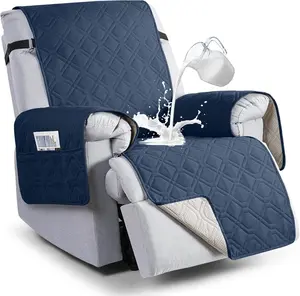 Waterproof Recliner Sofa Cover with Pocket,  Non-Slip Furniture Protector, Couch Covers for Pets Living Room Adjustable Modern Couch Cover for Sofa protection