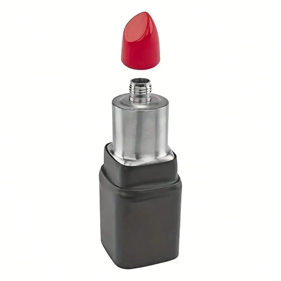 1pc 4oz Red Lipstick Stainless Steel Flask - Funny Beauty Fashion Drinking Gag Gift