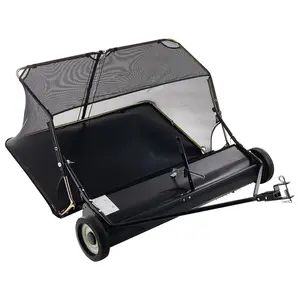 52-In Tow-Behind Lawn Sweeper, 26 Cu Ft Large Yard Debris Collector, Adjustable Sweeping Height, Heavy-Duty Leaf And Grass Collector With Dumping Rope, Pull-Behind Sweepers For Debris And Grass Clippings