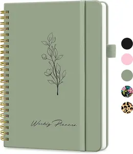 Undated Weekly Planner, Weekly To Do List Notebook with Goal & Habit Tracker Organizer, A5 Weekly Planner Notebook with Spiral Binding, 6.1" x 8.2" - Green