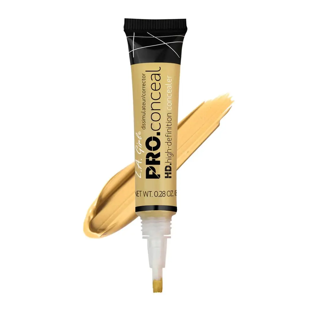 L.A. Girl Pro Conceal HD Yellow Corrector 0.28oz – Brightens Dull Skin & Neutralizes Purple Undertones Concealer Foundation