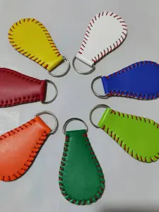 Personalized Blank Leather Baseball Keychain, Sports Keyring, Bag Hanging Accessory, Customizable Key Fob, Unisex Gift