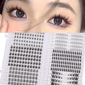 448 clusters of large capacity handmade cat eye false eyelashes - natural makeup extension, various styles of large capacity handmade cat eye mixed DIY single false eyelash set, natural makeup effect improvement, Eyelash Extensions Kit