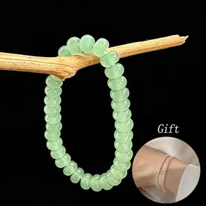 【Buy 1 Get 1 Free】Green Aventurine Bracelet | Free Silver-Tone Accessory | Lucky Charm | Boho Style | Stackable Daily Wear | Gift for Her & Couples | Summervibes
