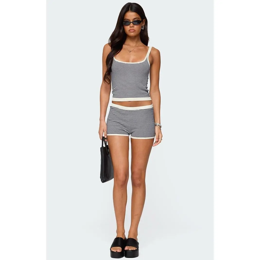 Edikted Women's Saylor Striped Knit Shorts