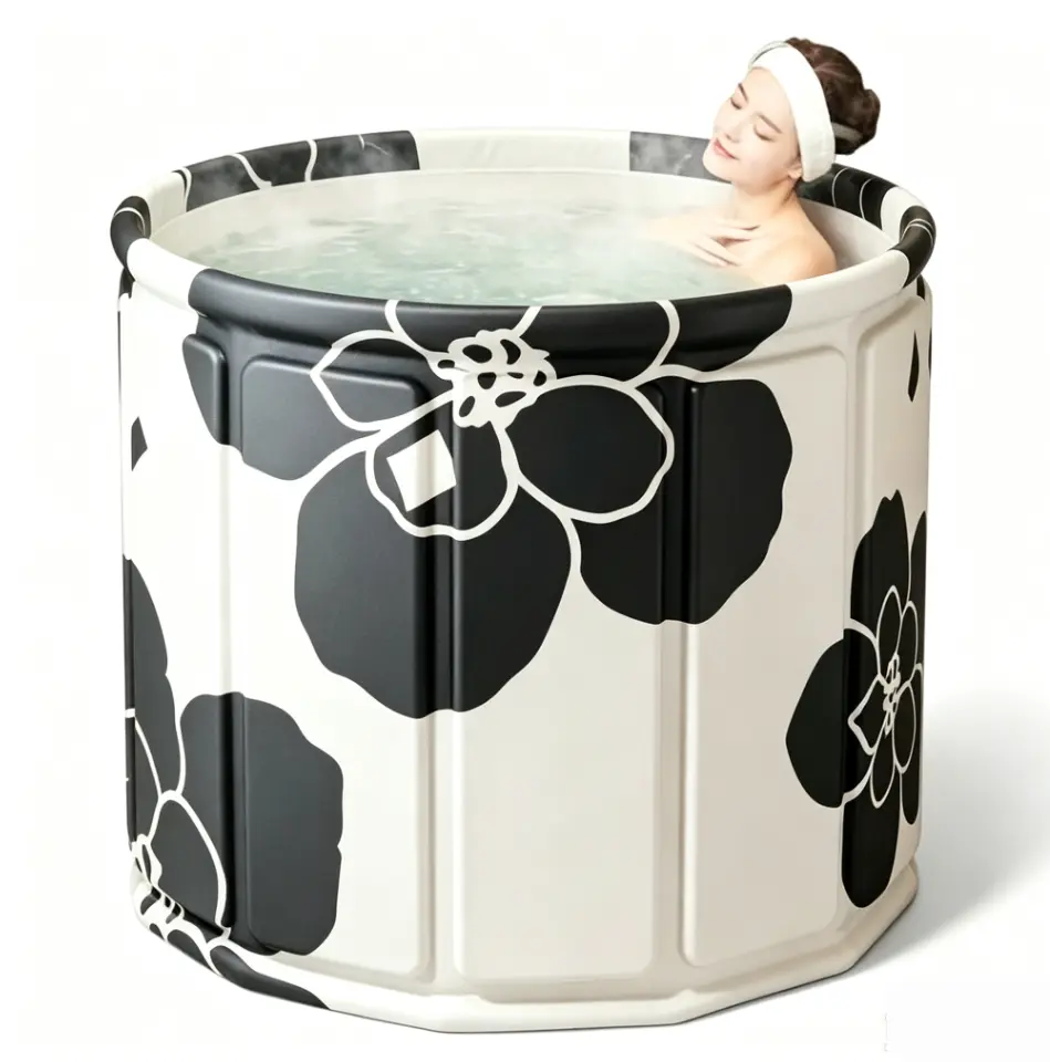 Unisex Folding Bathtub - 325L Large-Capacity Portable Collapsible Soaking Tub with Stable Rim, Camping Recovery Tub, Home Bathroom Use, Waterproof Hand-Wash Station, Multi-Functional Water Container
