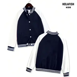 Holafish Kids Baseball Jackets Boys Girls Team Uniform Varsity Jacket Everyday Casual School Cotton Classic Clothing  Casual Sweatshirt Girls Sweater Jacket Baseball Solid Color