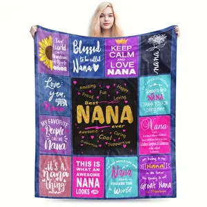 Ultimate Nana Appreciation Blanket - Grand's Heartfelt Birthday Gift, Ultra-Soft Flannel Blanket with Inspirational Message and Sunflower Design - Comfortable, Comfortable All-Season Gigi and Grandma Gift, Colorful Patchwork Style, Grandma Gift