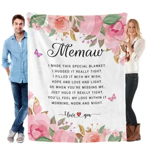 Mothers Day Memaw Gifts - Gifts for Memaw - Memaw's Birthday Gift from Grandchildren - Memaw's Blanket - Best Memaws Ever Gift - Memaws Gift's for Grandma Retirement Throw Blanket 60x50 Inch flannel blanket