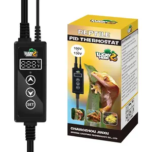 Reptile Dimming Thermostat, PID Heat Lamp Temperature Controller with LED Digital Screen for Reptile Heat Lamp Heat Mat & Heaters, Support ℉/℃, Memory Function