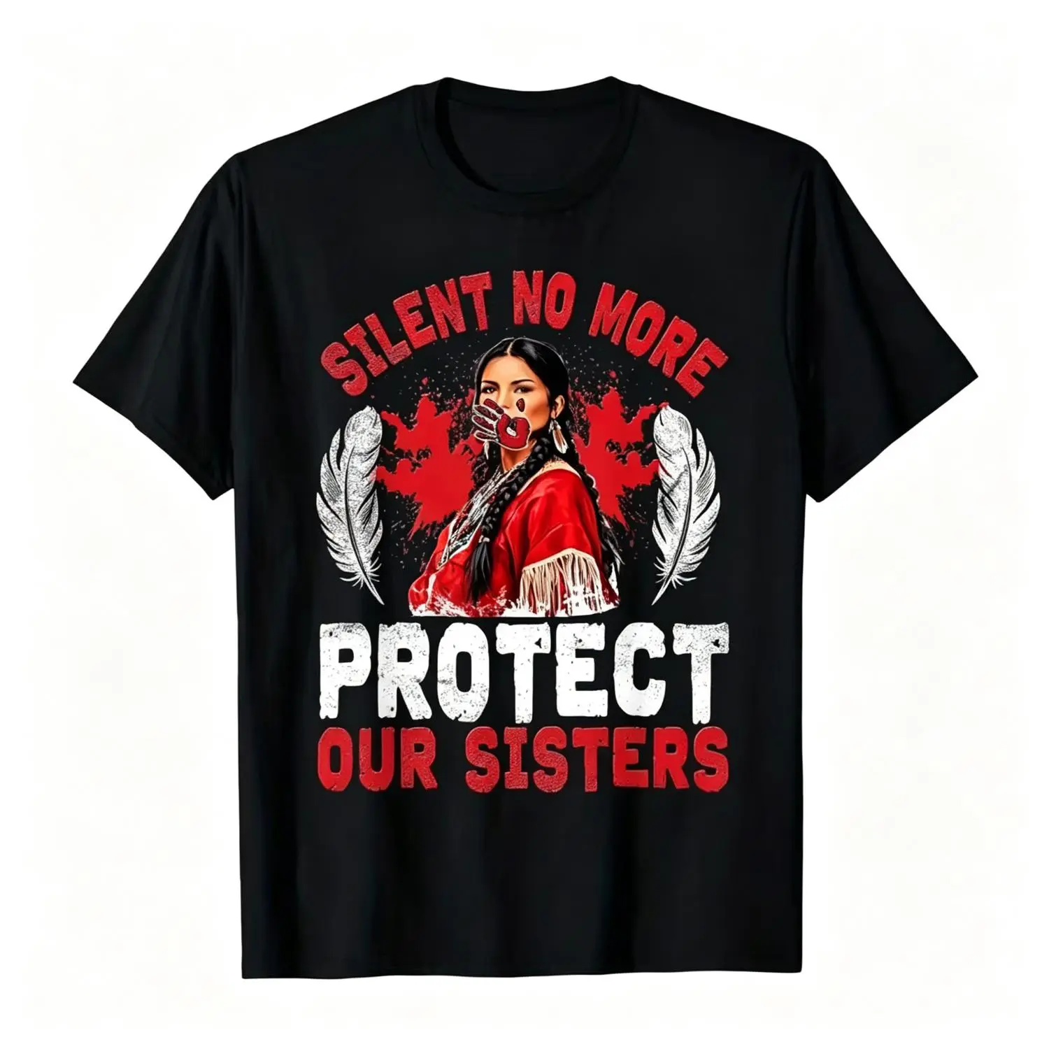 Stolen Sisters Awareness Graphic T-shirt, Unisex Soft Cotton Round Neck Short Sleeve Casual Top for Everyday Wear, Tops, Crew Neck, All Seasons, Normal Type, Shortsleeve, Streetwear, Tshirt, Breathable Cotton, Graphic Print, Long-Lasting Stitch