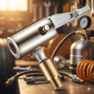 Universal Tire Inflator Adapter: Compatible with Air Compressors, Pumps for Car Truck Bike Motorcycle. Essential Repair Tool Kit, Replacement Chuck Attachment for Maintenance.