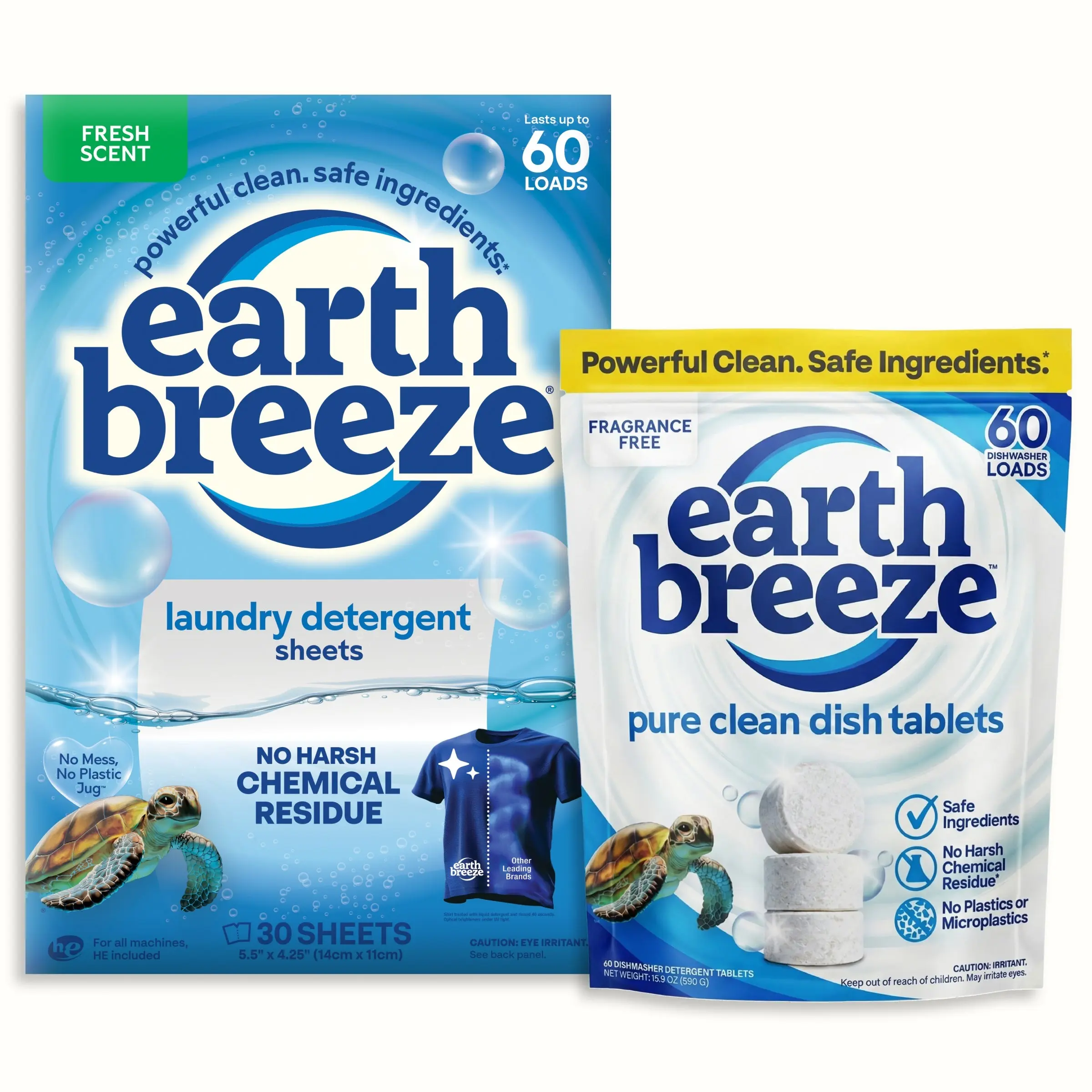 Earth Breeze Clean Home Starter Kit Bundle: Laundry Detergent Sheets & Dishwasher Detergent Tablets | Eco-Friendly with No Harsh Chemicals Earth Breeze Clean Home Starter Kit Bundle: Laundry Detergent Sheets & Dishwasher Detergent Tablets | Eco-Friendly with No Harsh Chemicals