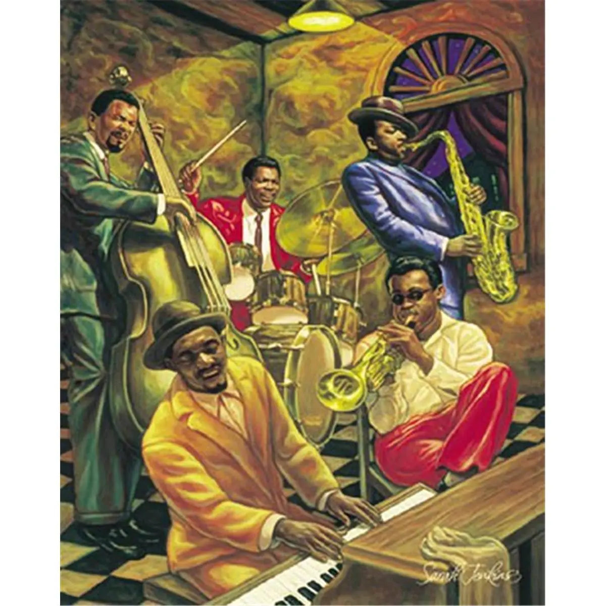 212 MAIN Cool Jazz Music Poster Print - 8x10 in Artistic Photo, Sarah Jenkins-Created Jazz Theme Collectible, Printed Wall Decoration & Room Decor (Model 2097-08x10-MU)