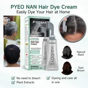 PYEONAN  Unisex Hair Dye Professional Comb  Natural Plant Extract  Without Bleaching, Instant 2 in 1 +Grey Hair Coverage and Haircare ,Grey Hair Turn to Black Color or  Drak Brown -Herbal Ingredients Hair Color 2.8Oz. /80g