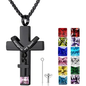 Birthstones Urn Necklaces for Ashes  Cremation Pendant Urns for Human Ashes Memorial Keepsake Locket