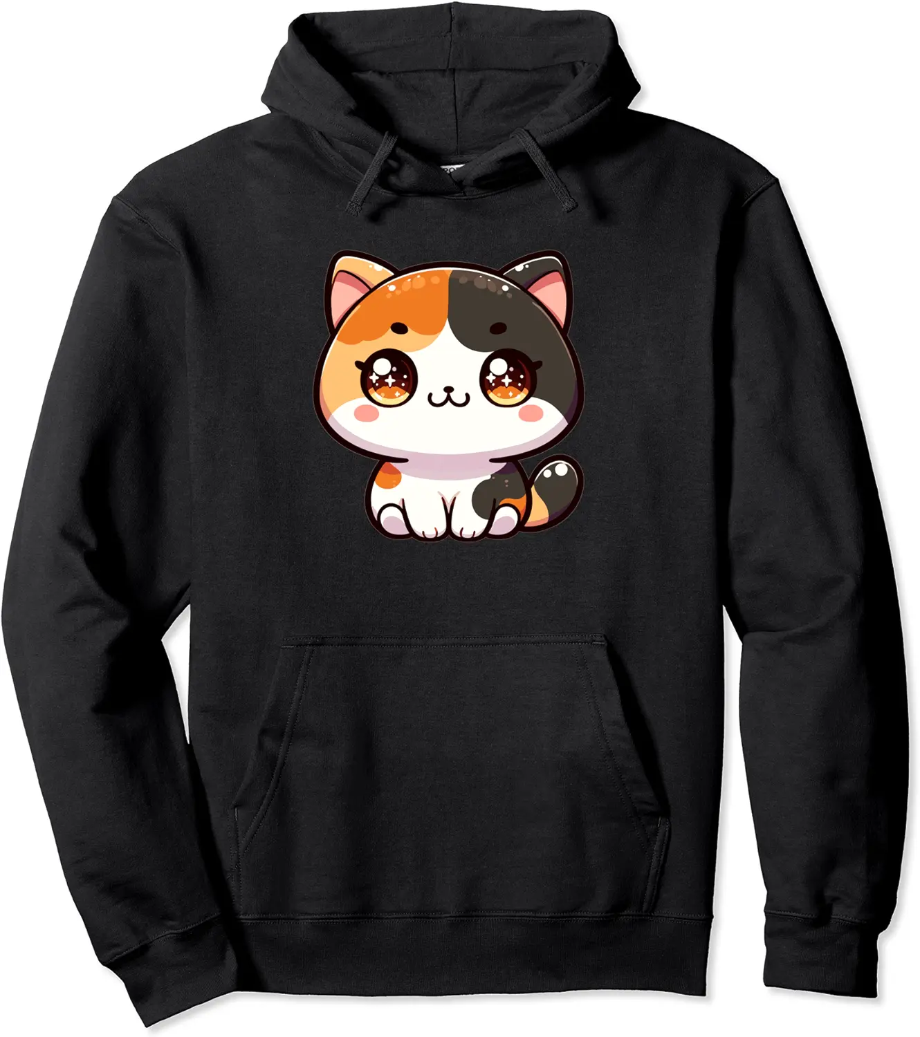 Adorable Cute Japanese Kawaii Chibi Calico Cat Pullover Hoodie - Diegoort Shop 25B0CPWPBWVW