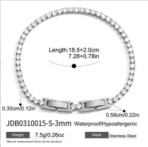 CORONÉ Round CZ Tennis Bracelet for Women Stainless Steel Hypoallergenic Tarnish-Free Waterproof