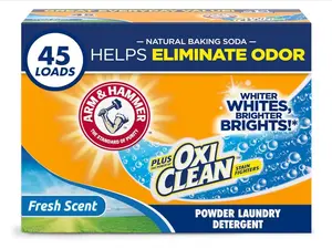Arm & Hammer Plus OxiClean Powder Laundry Detergent, Fresh Scent, 45 Loads, 3.48 Pound (Pack of 1) - Package May Vary