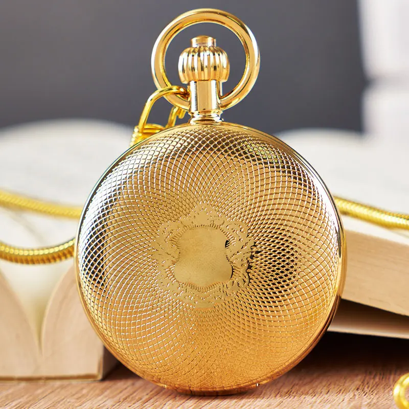 Dual-display Folding Cover Sun-moon-star Automatic Mechanical Pocket Watch