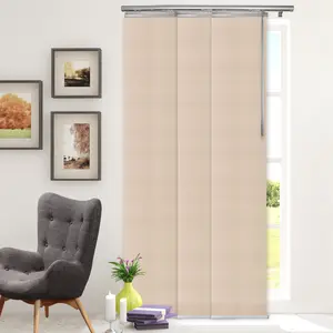 Dunmore Cream 3-Panel Single Rail Panel Track Extendable 28"-43"W x 91.4"H, Panel width 15.75" - 80% LIGHT-FILTERING