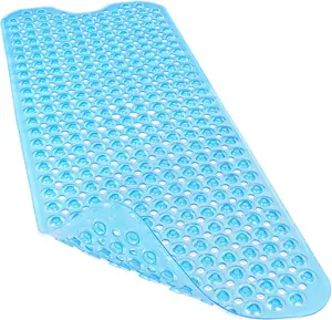 Non Slip Bathtub and Shower Mats 40x16 Inch Extra Large Soft Bath Tub Mat with Suction Cups and Drain Holes for Bathroom Floor Machine Washable
