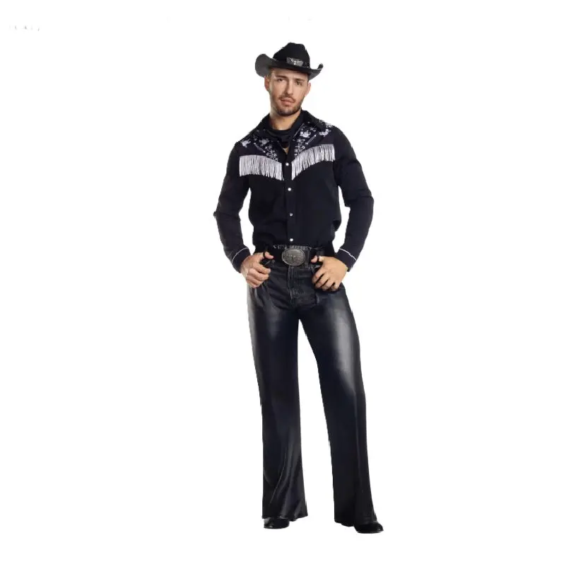 Cowboy Jim - Fringe Shirt - Chaps - Deluxe Costume – Men - Large