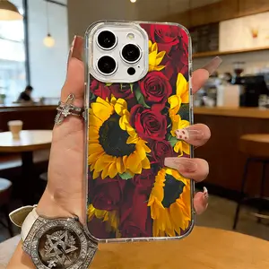 Deep Red Sunflower Mix Magnetic MagSafe Snap Case for iPhone 17/16 Pro Max 15 Pro 14 13 12 Mini 11 XR XS Plus SE Shockproof Slim Protective Cover