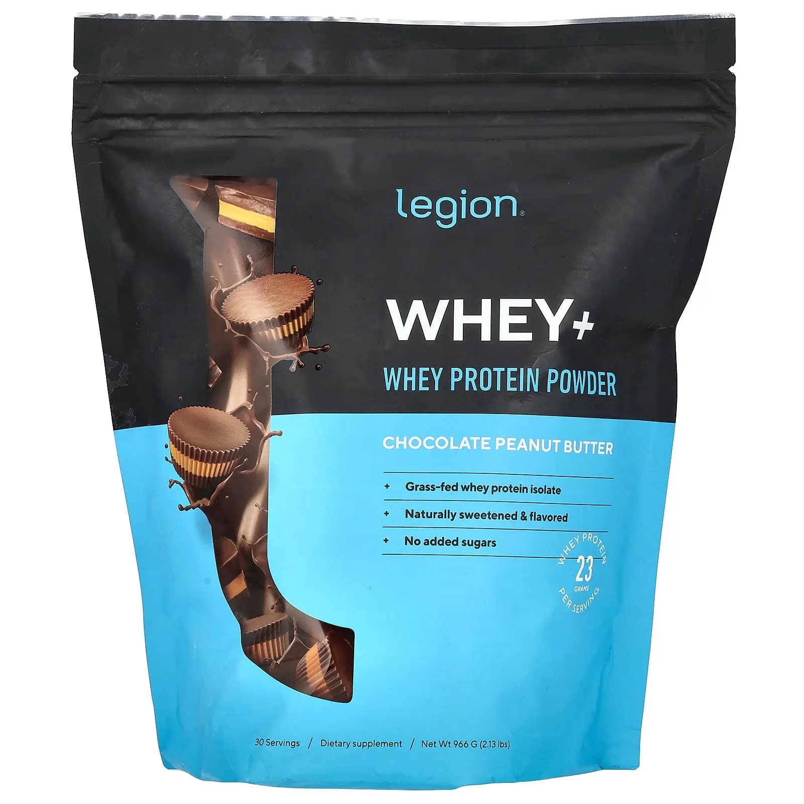 Legion Athletics Whey+, Whey Protein Powder, Chocolate Peanut Butter, 2.13 lbs (966 g)