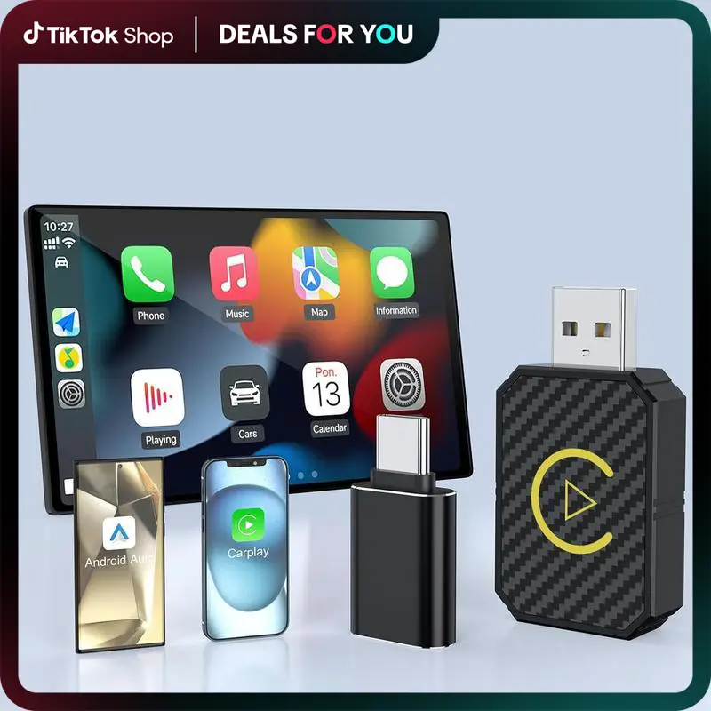 Dealsforyoudays | Mini Wireless CarPlay Adapter, Small Wireless Car Play Dongle,Converts Wired to Wireless for Factory Wired CarPlay Cars from 2016, P