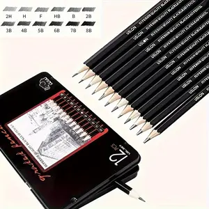 Sketch Pencil Set Iron Box Packaging, Beginner Drawing Sketching Pencils, Graphite Pencil, Art Drawing Supplies, Populus Alba L Scientific Name, Non-Disposable Article