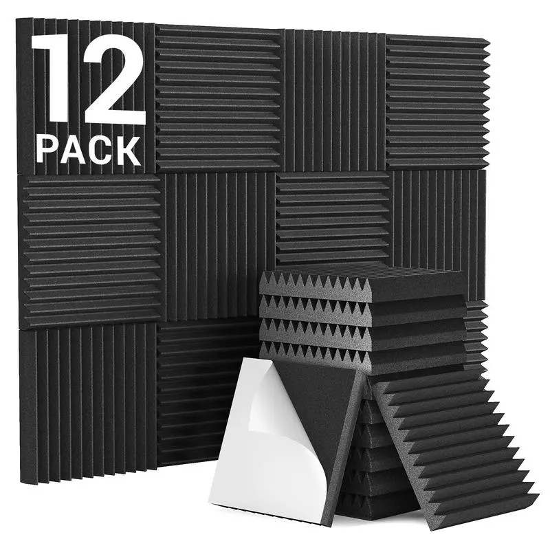 Acoustic Foam Panels, 2" X 12" X 12" Wedges Design Acoustic Panels