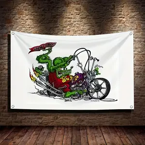 1 piece Mouse Monster 2D flat flag banner, decorative tapestry, heavy-duty polyester bar decoration flag, suitable for man caves, garages, parties - no electricity required, four-hole hanging flag - game-themed decoration, Christmas-themed decoration
