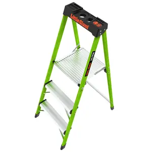 Little Giant Ultra Step Ladder - Lightweight Foldable, Hi-Viz Green Fiberglass, 300 lbs Duty Rating Little Giant Ultra Step Ladder - Lightweight Foldable, Hi-Viz Green Fiberglass, 300 lbs Duty Rating