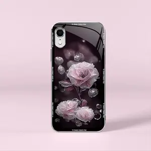 Night Dew Flower for【iPhone Xr】Elegant Electroplating Glass Case--975