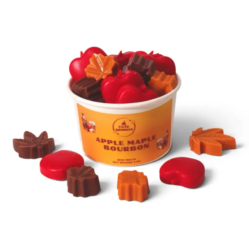 Apple Maple Bourbon Wax Melts, 5 oz Cup, Fall Wax Melts