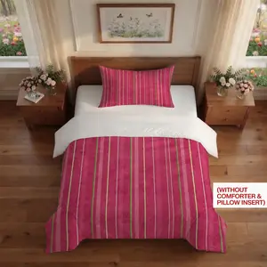 Colorful Striped Duvet Cover Set, 2/3 Pieces (1 Duvet Cover + 1/2 Pillowcases, No Comforter and Pillow Insert), Sweet Style Bedding, Soft and All-Season Use, Suitable for Teens and Adults Bedroom Decoration, Thoughtful Holiday and Memorial Gift for Her