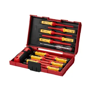 VEVOR Insulated Screwdriver Set, 13-Piece Professional Electrical Screwdriver Set, 1000V Insulated Electrician Tool Set, with Magnetic Phillips Slotted Pozi Torx Tips, Screwdrivers, for Electricians