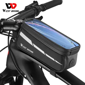 WEST BIKING Bike Frame Bag.Touch Screen  Upper Pipe Large Capacity Bike Bag,Phone Holder Bicycle Bag