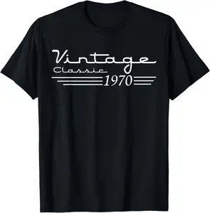 Vintage 55th Birthday Decorations Vintage 1970 55 Years Old T-Shirt top，cool tees，shirts women，100%cotton Womenswear Everyday
