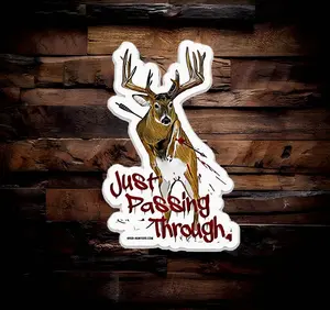 Just Passing Through Bowhunter Decal, Vinyl Sticker For Laptop Notebook Phone, Laptop Water Bottle Decal Sticker