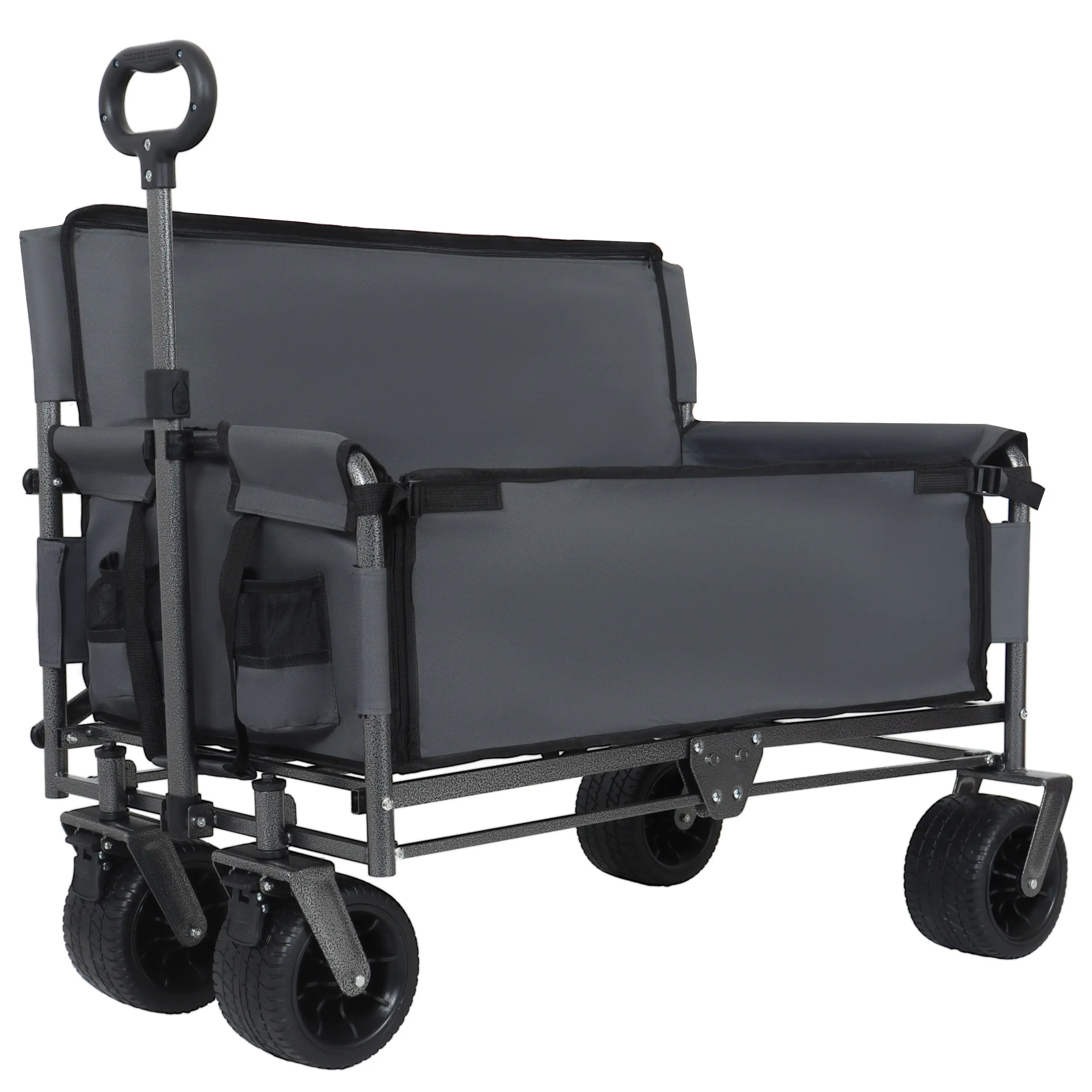 3-in-1 Convertible Folding Wagon Cart with Bench Seat & Storage, 500lbs Heavy Duty Utility Wagon, 180L Large Capacity All-Terrain Wheels, for Camping Beach Sports Garden Grocery Shopping, Gray, Home Furniture and Household Product Search Terms