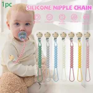 Silicone Pacifier Clip Heart Shape Silicone Pacifier Chain Baby Pacifier Anti-Lost Strap Toy Lanyard Suitable for Newborn Boys and Girls New Parents Essential